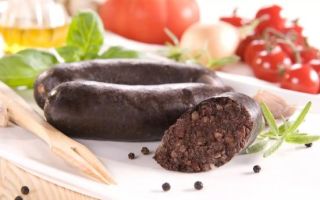 Morcilla: beneficios y daños, contenido calórico, receta con foto.